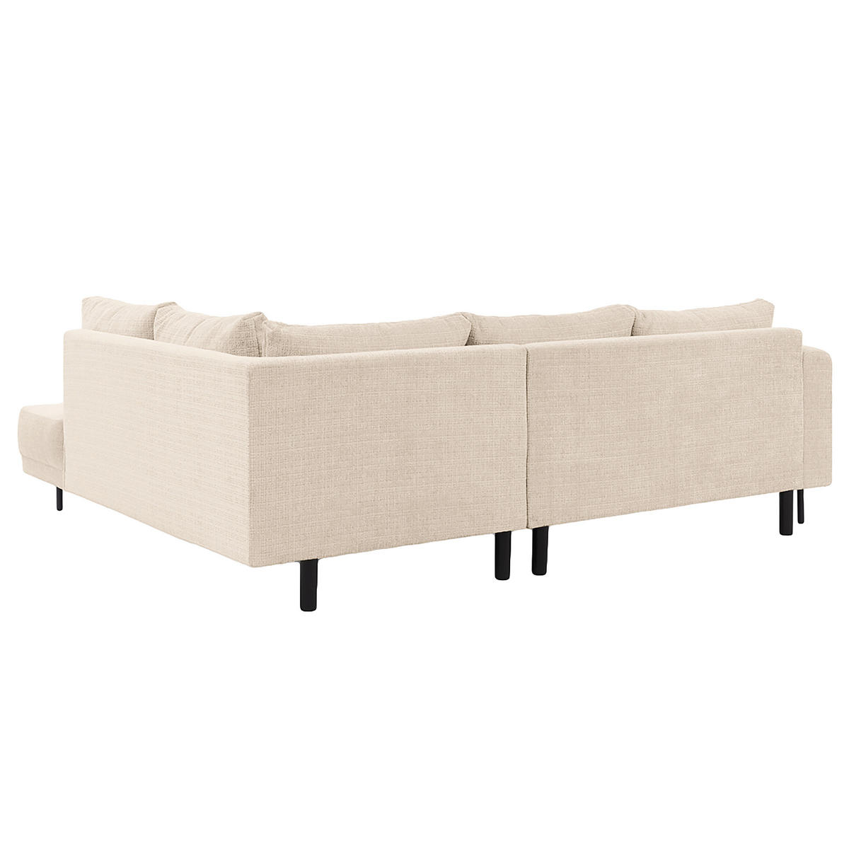 ECKSOFA Mauris in Chenille Creme Rückenkissen  233/200 cm  - Creme/Schwarz, Design, Kunststoff/Textil (233/200cm) - Livetastic