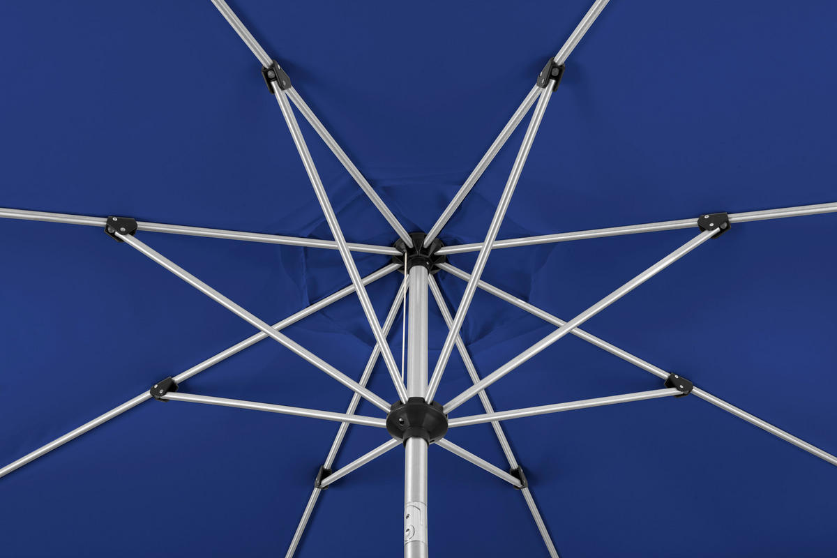 SLUNEČNÍK 270/250/270 cm - modrá/barvy stříbra, Basics, kov/textil (270/250/270cm)