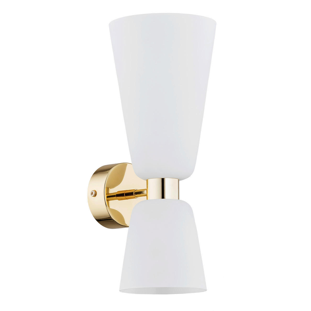 WANDLEUCHTE Argon Reno 34/15/13.5 cm  - Goldfarben/Weiß, Basics, Glas/Metall (34/15/13.5cm)