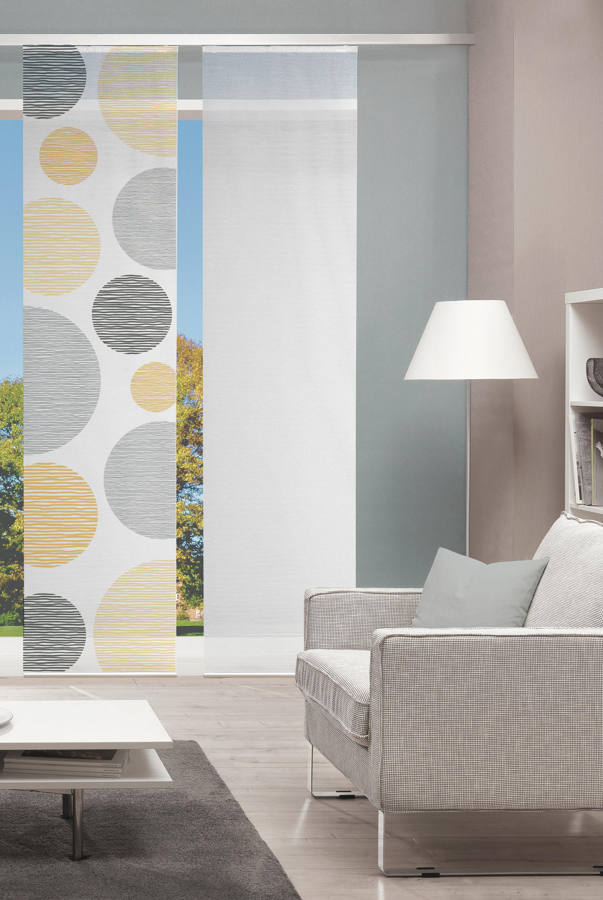FLÄCHENVORHANG in Gelb transparent  - Gelb, Design, Textil (60/255cm) - Novel
