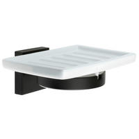 SEIFENSCHALE - Schwarz/Weiß, Basics, Keramik/Metall (12/4,8/7,8cm) - Smedbo