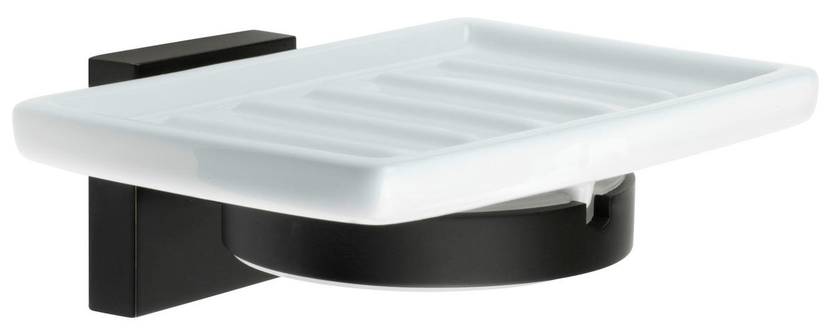 SEIFENSCHALE - Schwarz/Weiß, Basics, Keramik/Metall (12/4,8/7,8cm) - Smedbo