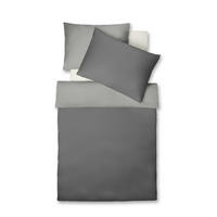 POVLEČENÍ, flanel, antracitová, šedá, 140/200 cm - šedá/antracitová, Basics, textil (140/200cm) - Fleuresse