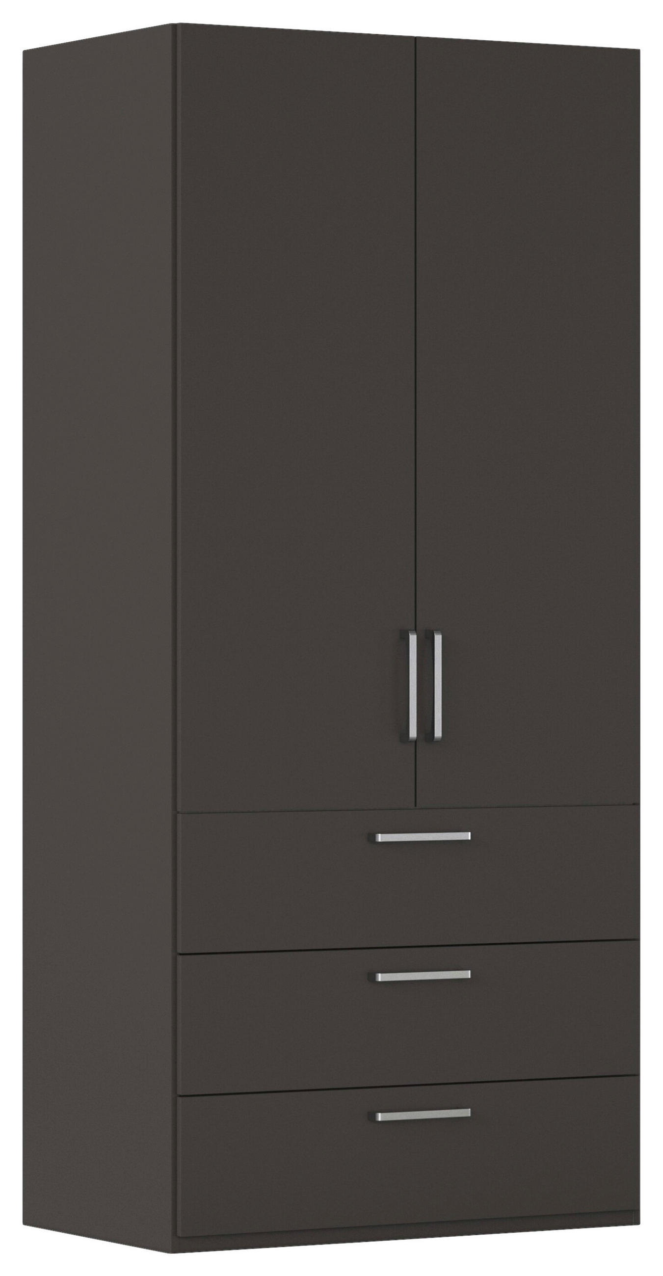 DREHTÜRENSCHRANK 101/223/61 cm,  in Graphitfarben, 2-türig  - Edelstahlfarben/Graphitfarben, Basics, Holzwerkstoff/Metall (101/223/61cm) - Novel