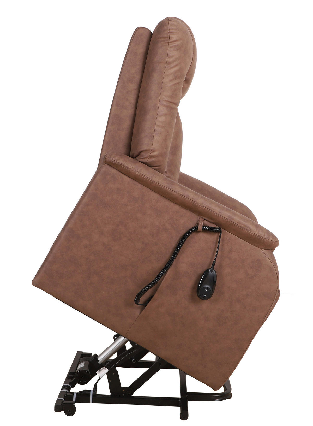 TELEVIZNÍ KŘESLO, kov, textil, hnědá - černá/hnědá, Konvenční, kov/textil (75/111/93cm) - Cantus