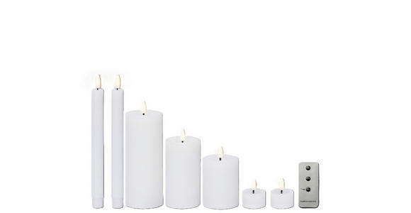 LED-KERZE - Weiß, Basics, Kunststoff/Paraffin - Ambia Home