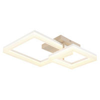 LED-DECKENLEUCHTE ZARA 62,5/46,5/12,3 cm   - Sandfarben/Transparent, Design, Kunststoff/Metall (62,5/46,5/12,3cm) - Globo