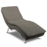 RELAXLIEGE in Chenille Creme, Dunkelgrau  - Dunkelgrau/Silberfarben, Design, Textil/Metall (65/95/171cm) - Celina Home