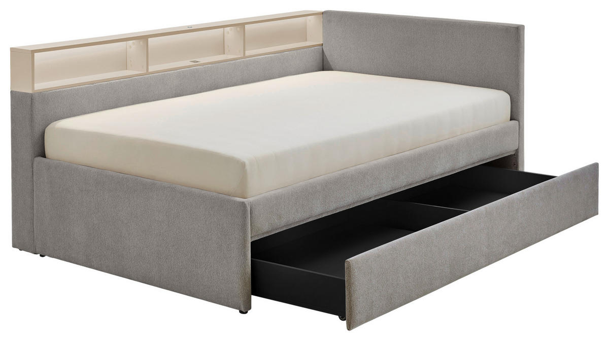 STAURAUMBETT 120/200 cm  in Grau, Sandfarben  - Sandfarben/Grau, MODERN, Holz/Holzwerkstoff (120/200cm) - Stylife