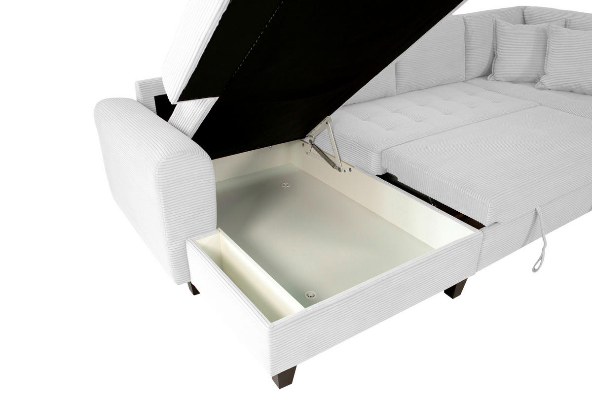 WOHNLANDSCHAFT MORITZ Silberfarben Cord  - Silberfarben, Trend, Textil (155/324/178cm) - P & B