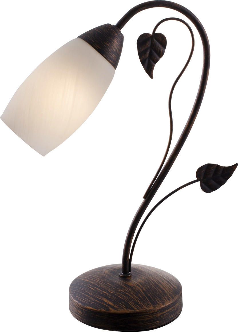 TISCHLEUCHTE 12,5/34 cm   - Rostfarben/Weiß, KONVENTIONELL, Glas/Metall (12,5/34cm)