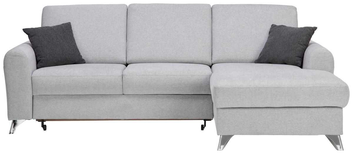 KUTNA GARNITURA tekstil  svijetlo siva   - srebrne boje/svijetlo siva, Design, tekstil/metal (244/167cm) - Cantus