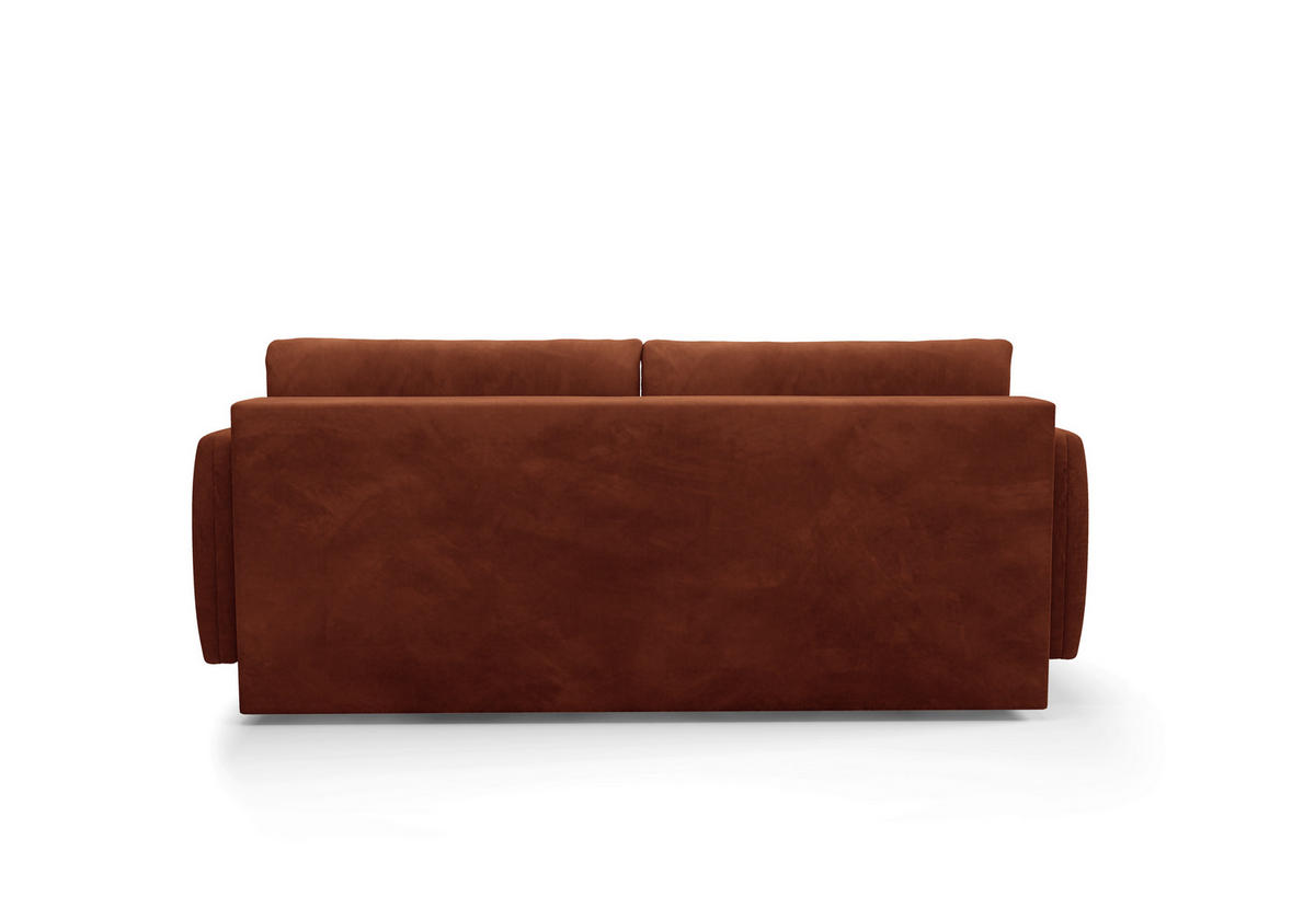 SCHLAFSOFA INGRID  mit Plüsch Rostfarben  - Rostfarben/Creme, Design, Textil/Metall (230/100/103cm) - Livetastic