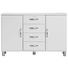 SIDEBOARD lackiert, Melamin Weiß - Weiß/Nickelfarben, Design, Holzwerkstoff/Metall (146/92/41cm) - CARRYHOME
