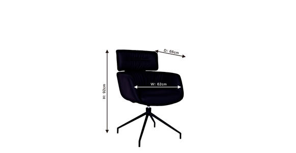 ARMLEHNSTUHL in Eisen Echtleder pigmentiert - Schwarz, Design, Leder/Metall (62/92/65cm) - Dieter Knoll
