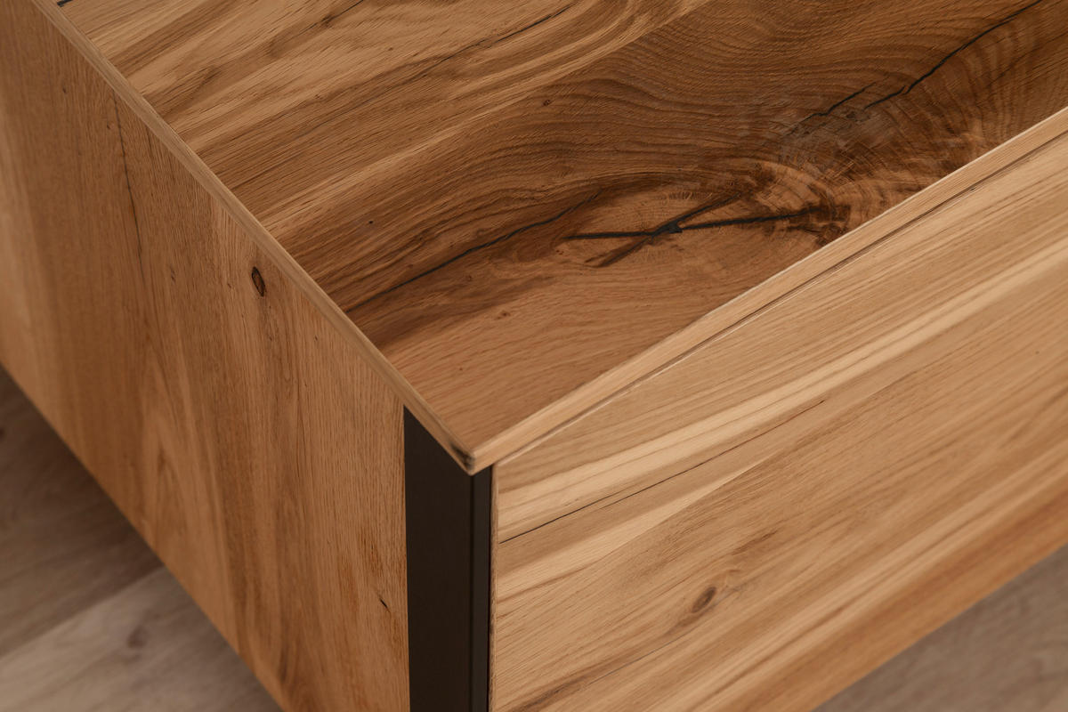 LOWBOARD Anthrazit, Eichefarben  242/53,5/53 cm  - Eichefarben/Anthrazit, Design, Holz/Metall (242/53,5/53cm) - Schöner Wohnen