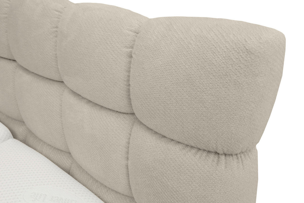 BOXBETT 140/200 cm,  in Weiß, Bettkasten, Topper, H3 + H3 = fest  - Schwarz/Weiß, Trend, Textil/Metall (140/200cm) - Esposa