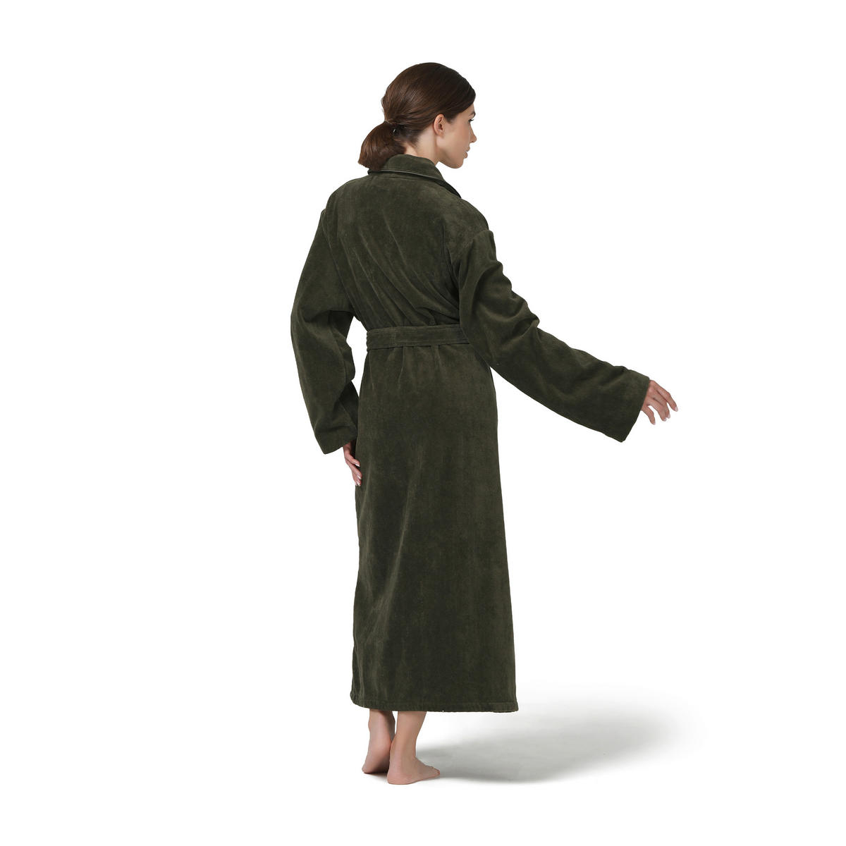 BADEMANTEL S Unisex  - Olivgrün, Basics, Textil (Snull) - Moeve