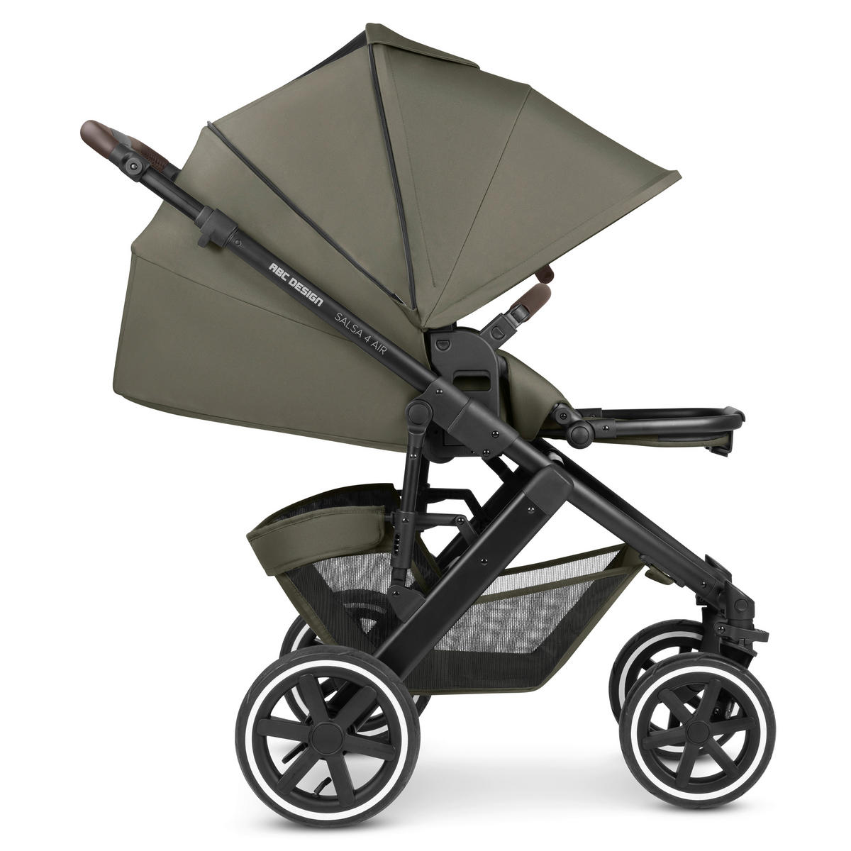 KINDERWAGENSET  Salsa 4 Air Starter Set  Wheat  - Schwarz/Olivgrün, Basics, Textil/Metall (77/35/110cm) - ABC Design