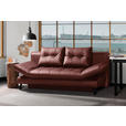 SCHLAFSOFA in Echtleder Bordeaux  - Bordeaux/Schwarz, Design, Leder/Metall (209/94/94cm) - Novel