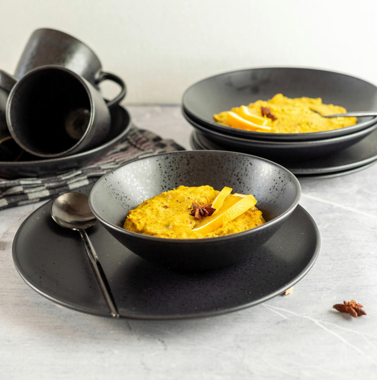 FRÜHSTÜCKSSET Essential  - Schwarz, Trend, Keramik - Mäser