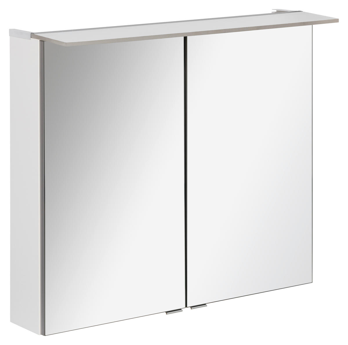 SPIEGELSCHRANK 80/69,5/23,5 cm  - Silberfarben/Weiß, MODERN, Glas/Holzwerkstoff (80/69,5/23,5cm) - MID.YOU