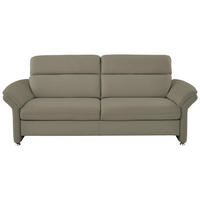 3-SITZER-SOFA in Echtleder Hellgrau  - Hellgrau/Alufarben, Konventionell, Leder/Metall (228/96/92cm) - Beldomo Premium