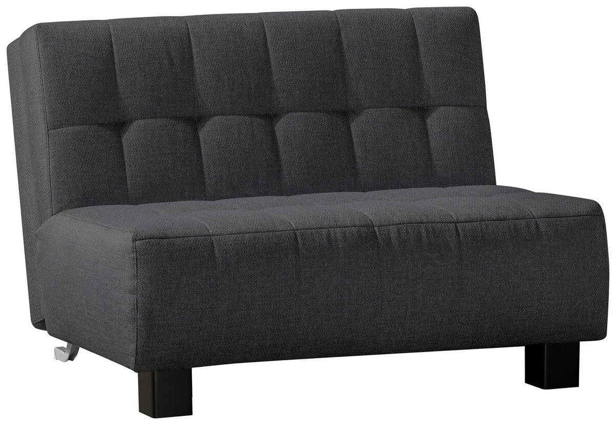 SCHLAFSOFA Dunkelgrau  - Dunkelgrau/Schwarz, Design, Textil/Metall (125/92/102cm) - Novel