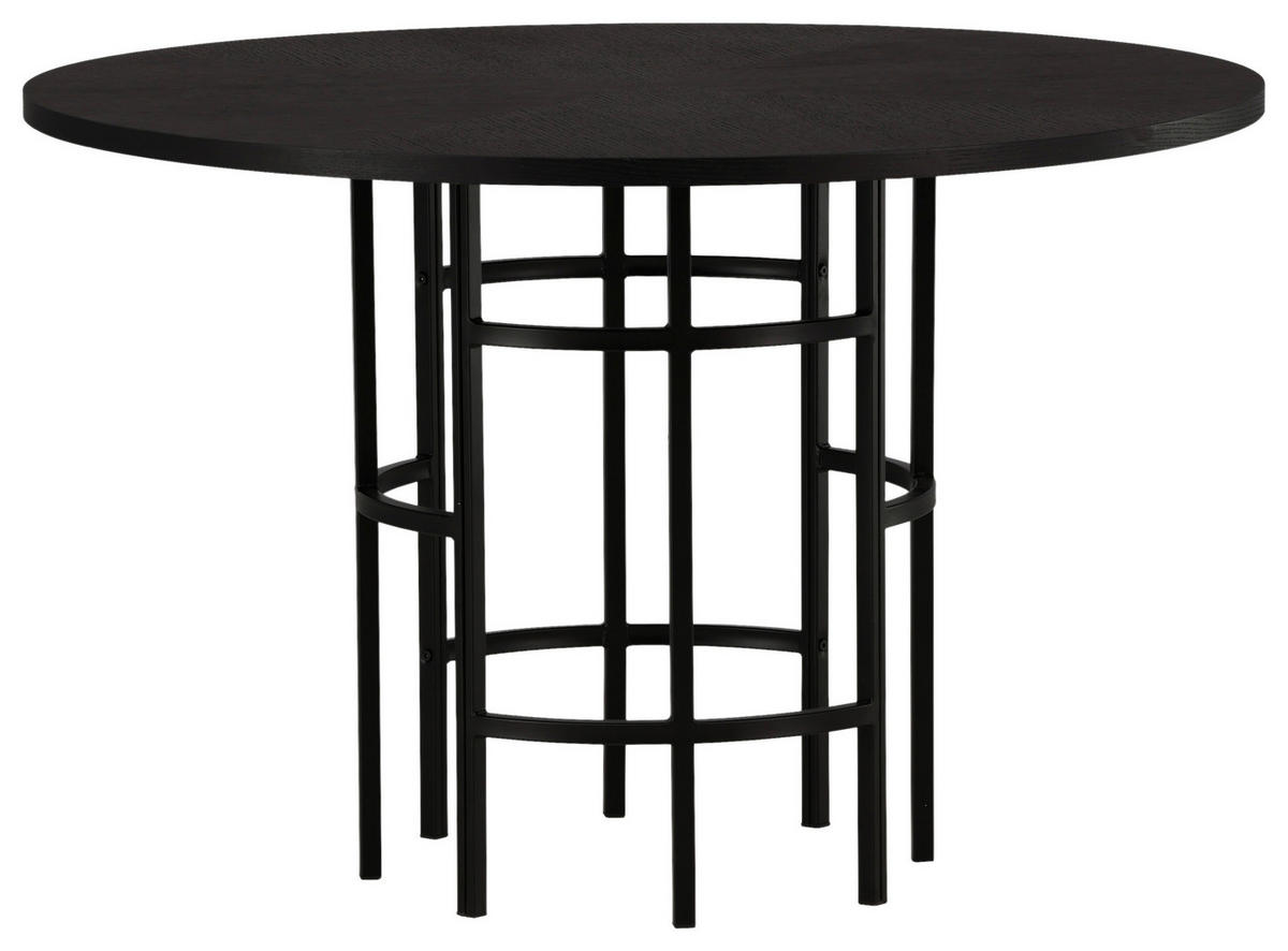 ESSTISCH in Metall, Holzwerkstoff 115/115/74 cm  - Schwarz, Design, Holzwerkstoff/Metall (115/115/74cm) - Livetastic