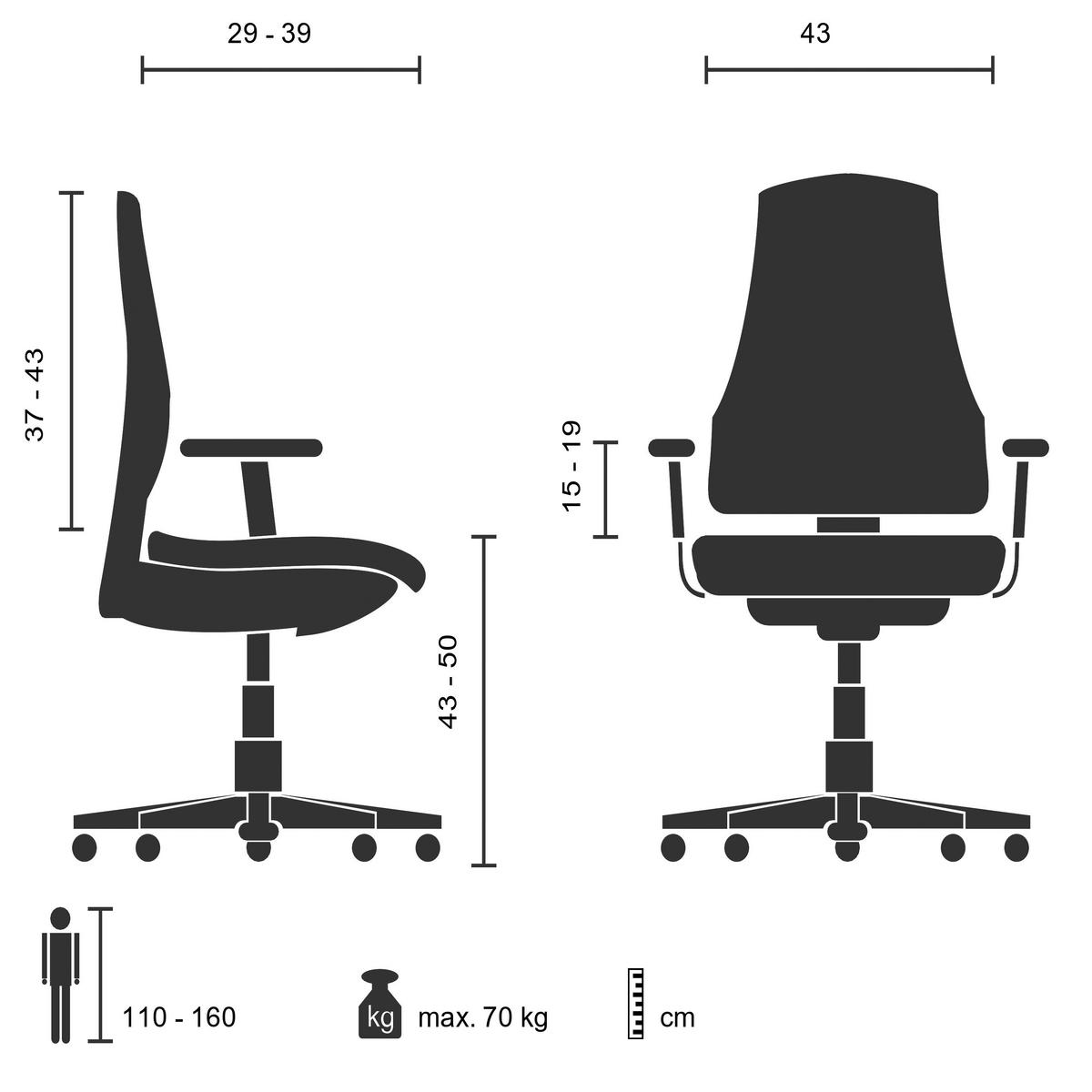 OTOČNÁ ŽIDLE PRO MLÁDEŽ, struktura, petrolej - šedá/bílá, Moderní, textil/plast (53/80 - 93/60cm) - MID.YOU