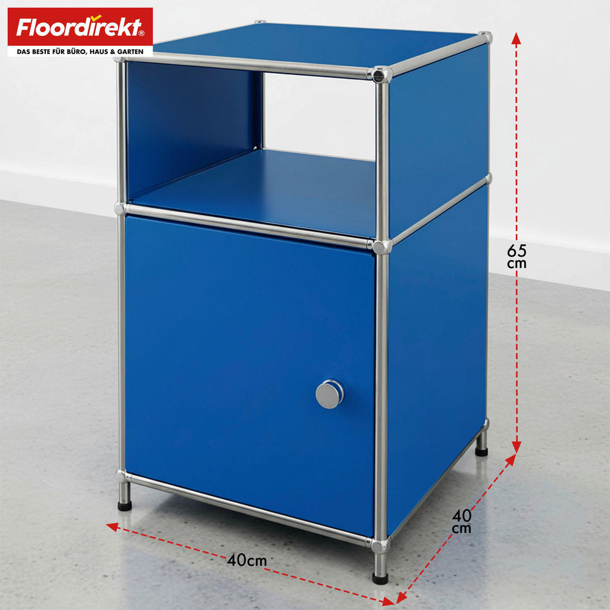 STANDREGAL Blau  - Blau, Basics, Metall (40/65/40cm) - Floordirekt