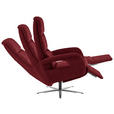 RELAXSESSEL in Leder Rot  - Edelstahlfarben/Rot, Design, Leder/Metall (76/119/86cm) - Dieter Knoll