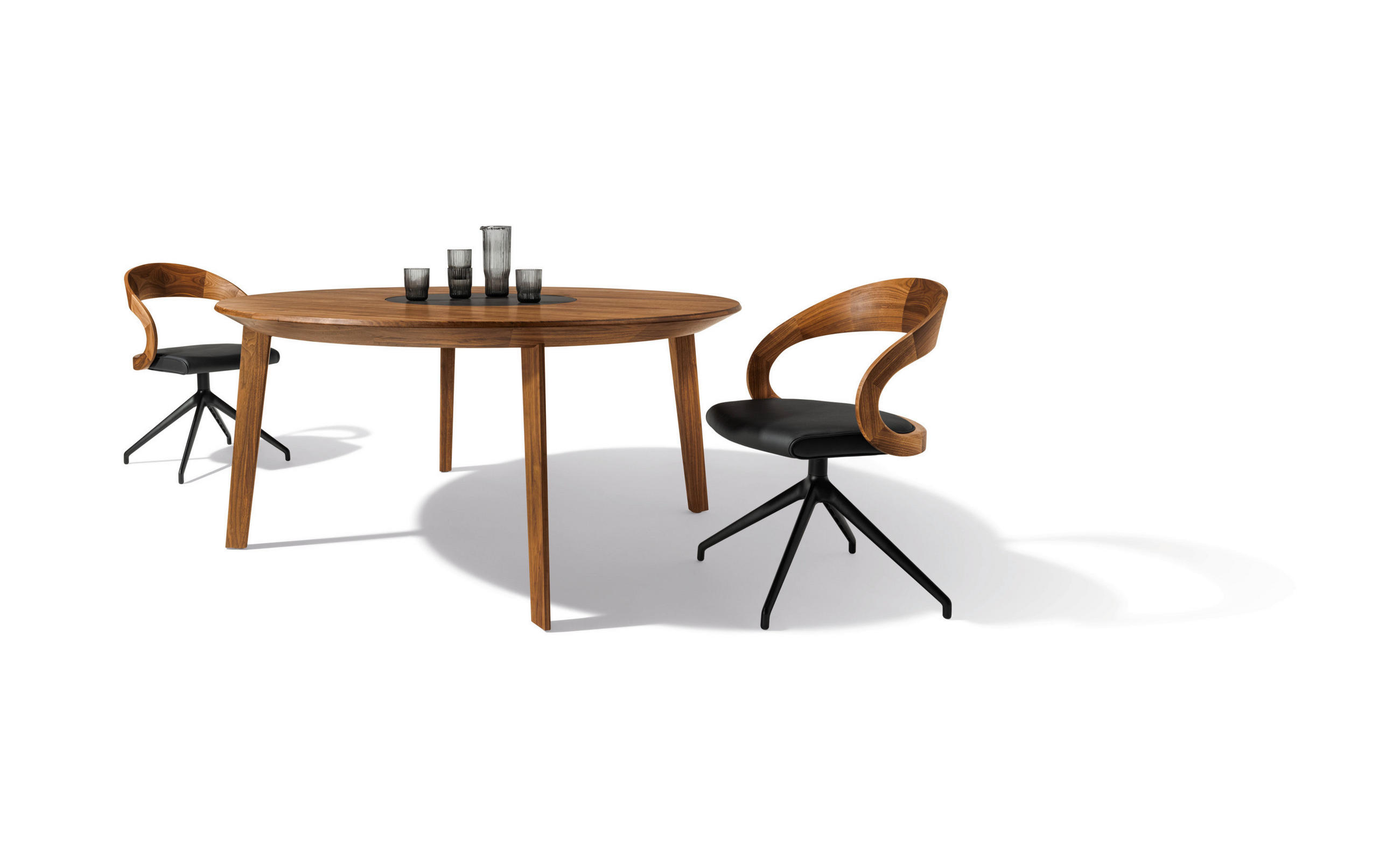 ESSTISCH in Holz 200/200/75 cm  - Nussbaumfarben, Design, Holz (200/200/75cm) - Team 7