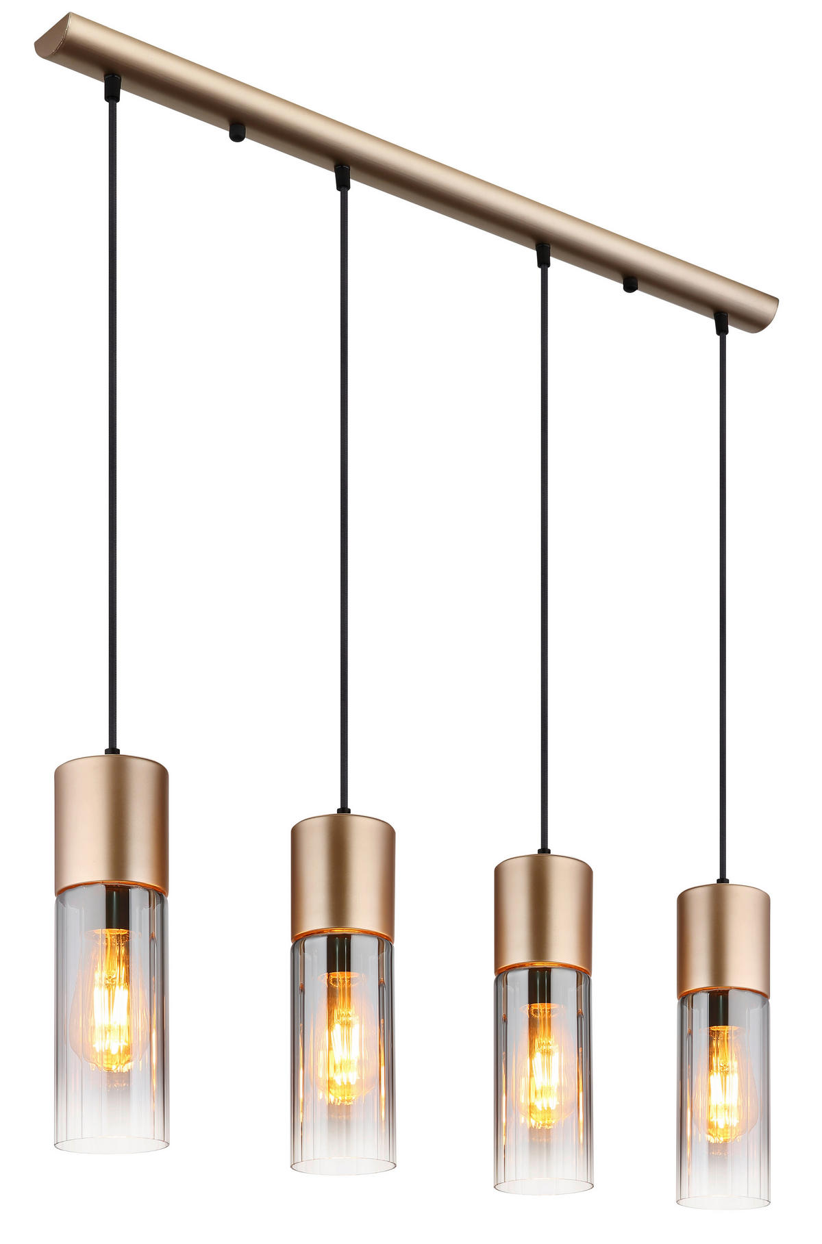 HÄNGELEUCHTE Annika 80/9/156 cm  - Klar/Schwarz, Design, Glas/Textil (80/9/156cm) - Globo