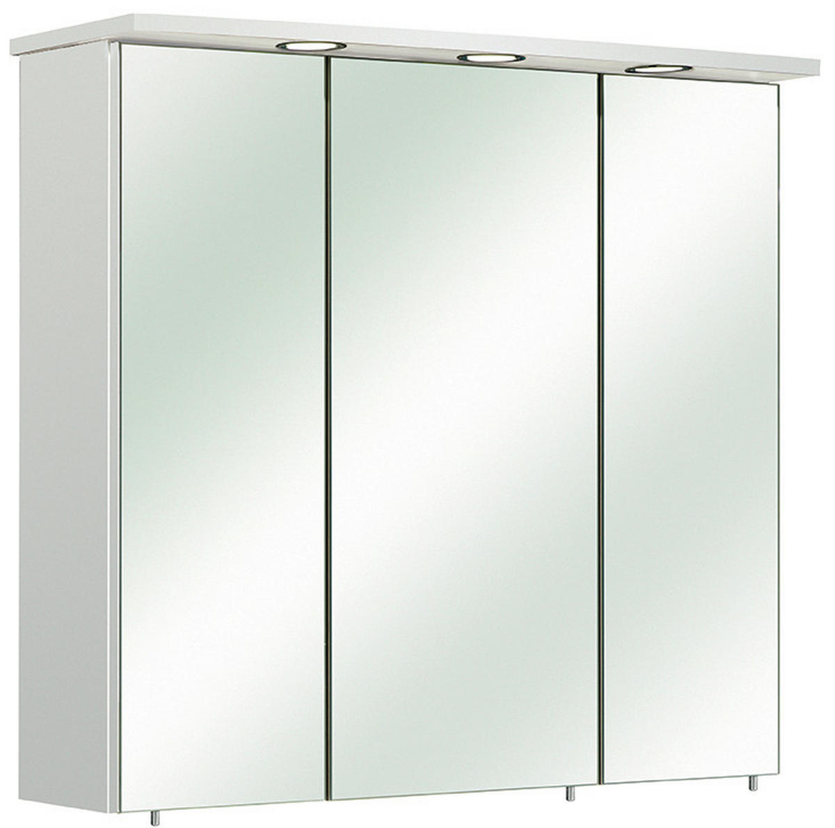 ZRCADLOVÁ SKŘÍŇKA, bílá, 75/72/20 cm  - bílá/barvy chromu, Konvenční, kov/kompozitní dřevo (75/72/20cm) - Xora