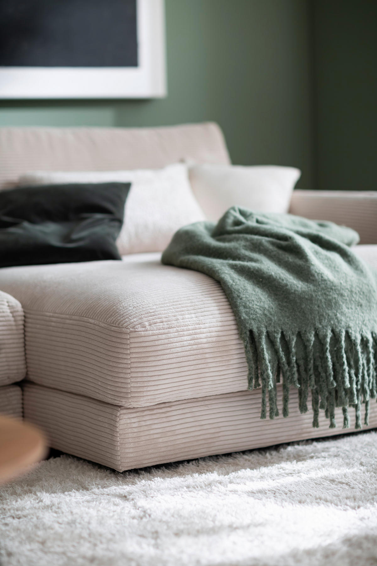 ECKSOFA Cord Beige  - Beige/Schwarz, Design, Kunststoff/Textil (322/170cm) - Schöner Wohnen