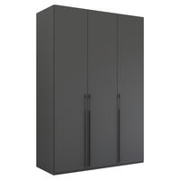 DREHTÜRENSCHRANK 151/235/60 cm,  in Graphitfarben, 3-türig  - Graphitfarben, Trend, Holzwerkstoff/Metall (151/235/60cm) - Novel