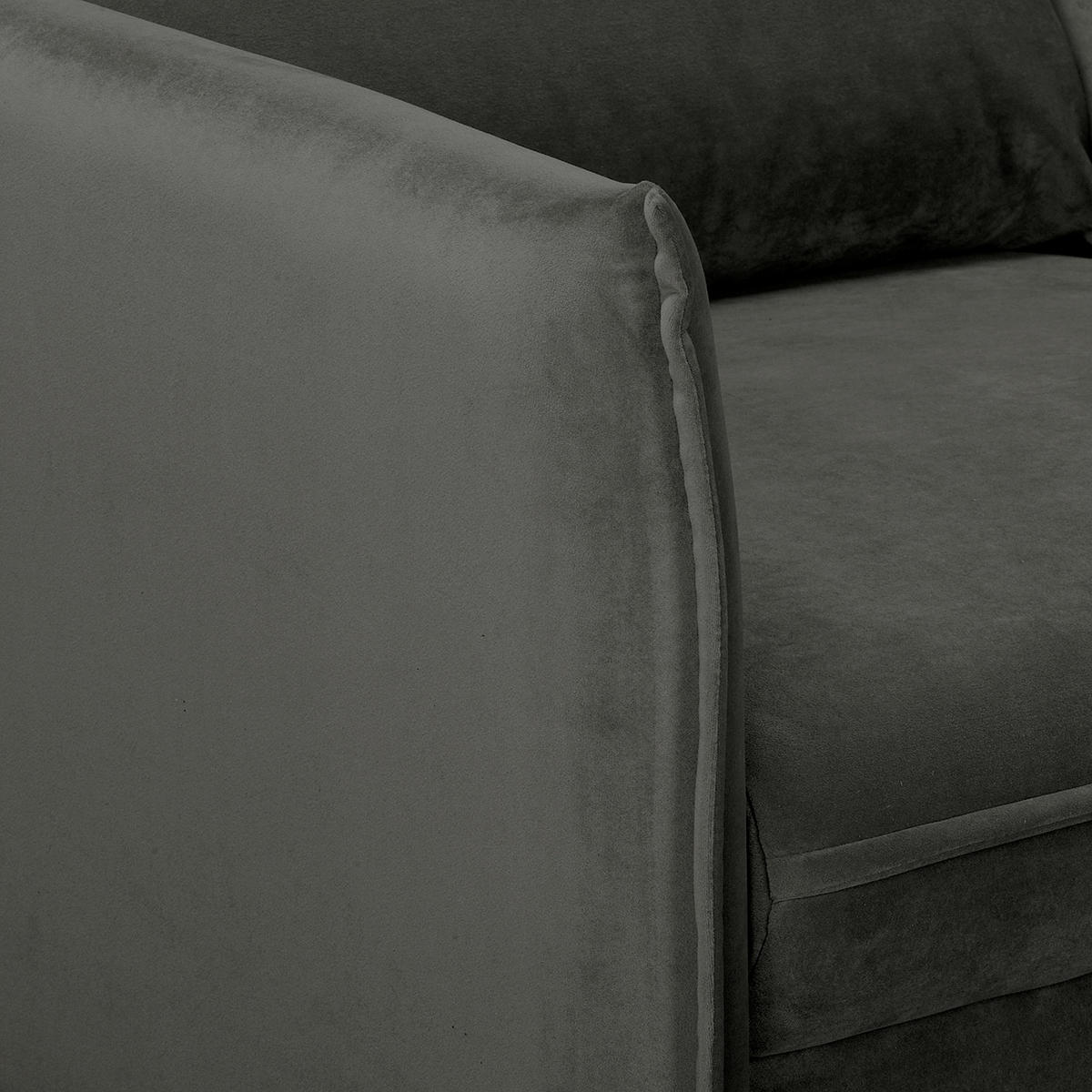 2-SITZER-SOFA JULI Samt Dunkelgrau  - Dunkelgrau/Schwarz, Design, Holz/Textil (138/86/100cm) - P & B