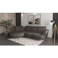 ECKSOFA DANCE E Schlammfarben Flachgewebe  - Schlammfarben/Schwarz, MODERN, Textil/Metall (208/313cm) - Sit & More
