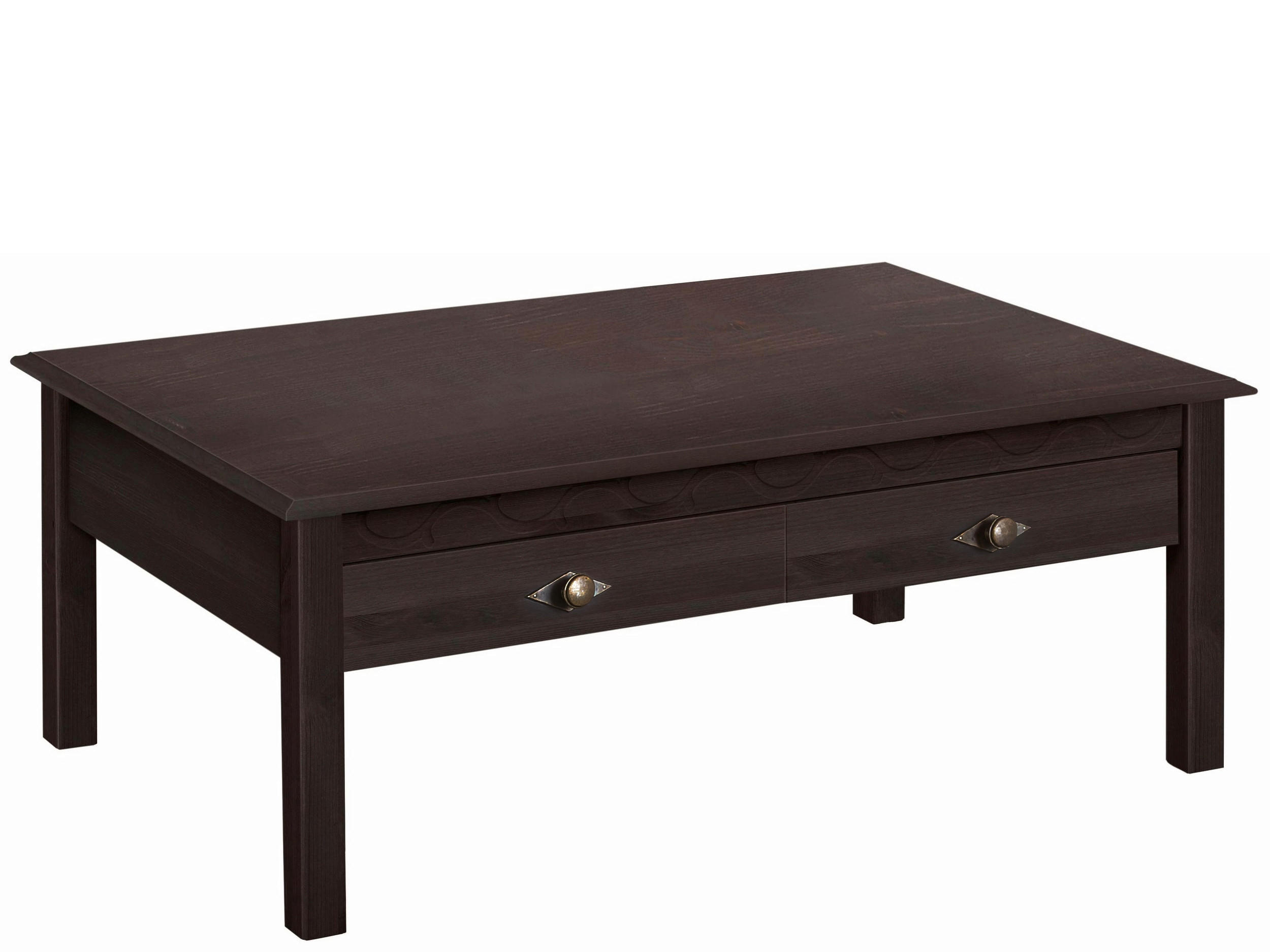 COUCHTISCH LYON Kiefer rechteckig Braun  - Messingfarben/Braun, Design, Holz/Metall (110/42/70cm) - Livetastic