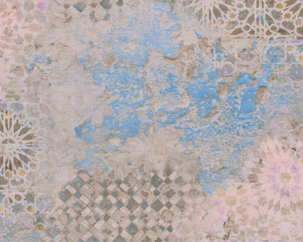 TAPETA VINILNA  plava, siva, bež  - siva/bež, Trend, papir (53*1000cm)