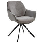 ARMLEHNSTUHL  in Eisen Webstoff, Mikrofaser  - Platinfarben/Schwarz, Design, Textil/Metall (62/83,5/65cm) - Valnatura