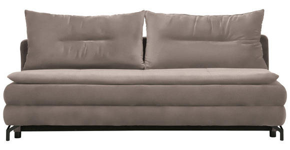SCHLAFSOFA in Flachgewebe Hellgrau - Hellgrau/Schwarz, MODERN, Textil/Metall (208/73/92/102cm) - Novel