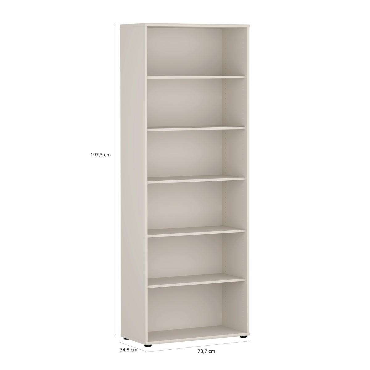 REGAL Sandfarben  - Sandfarben/Schwarz, Design, Holzwerkstoff/Kunststoff (73,7/197,5/34,8cm)