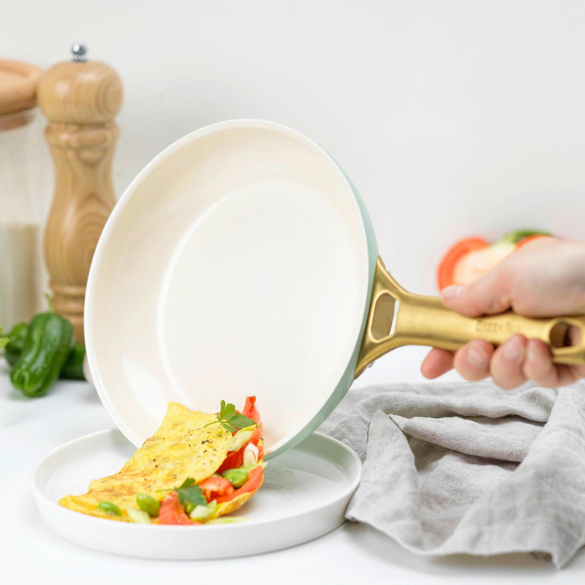 KOCHTOPFSET Padova Reserve 6-teilig  - Goldfarben/Weiß, Basics, Glas/Metall - GreenPan