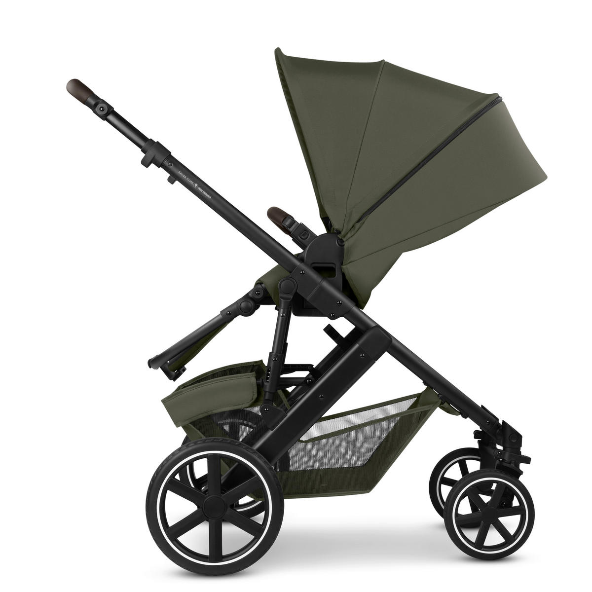 KINDERWAGENSET  Salsa Core All in One  Olive  - Dunkelgrün/Schwarz, Basics, Textil/Metall (63/123/97cm) - ABC Design