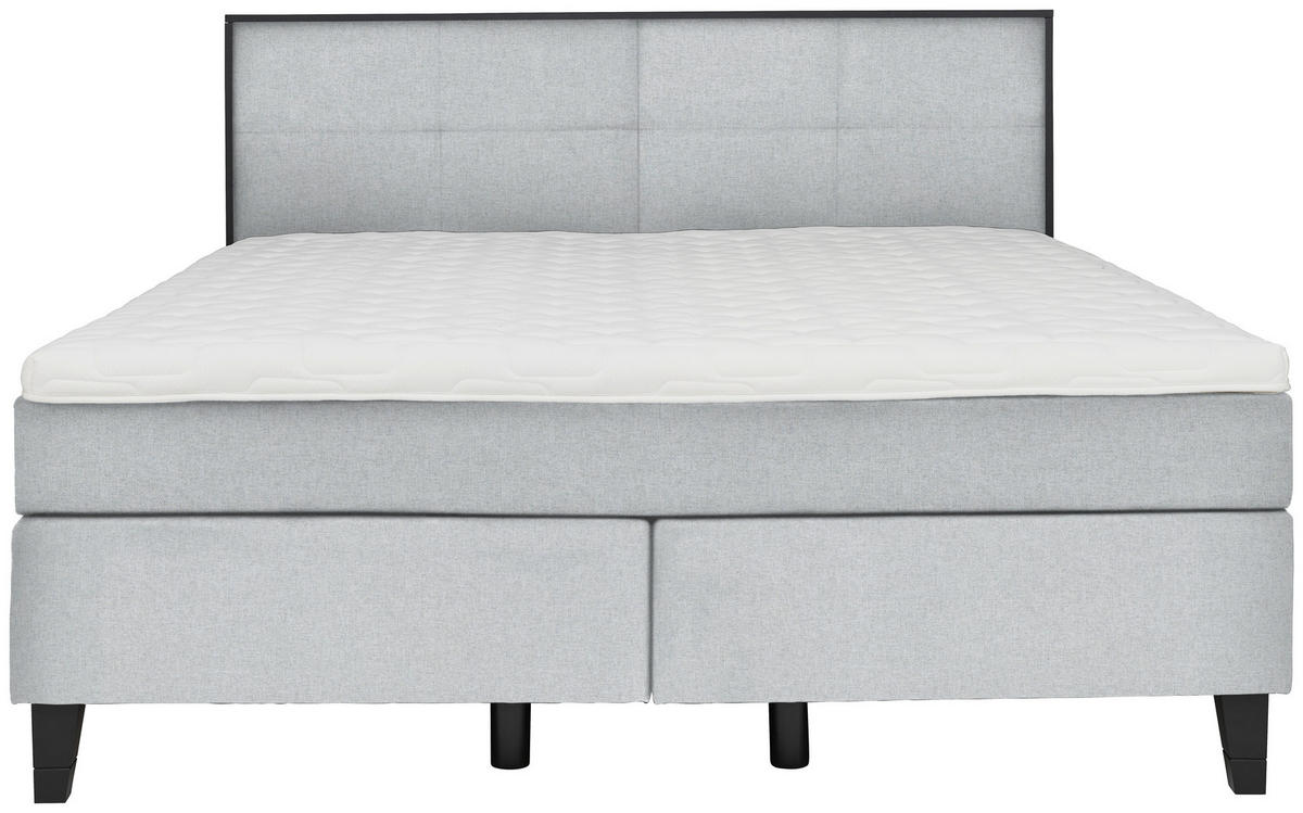BOXSPRINGBETT 160/200 cm  in Mintgrau  - Mintgrau/Schwarz, Design, Holz/Textil (160/200cm) - Hom`in