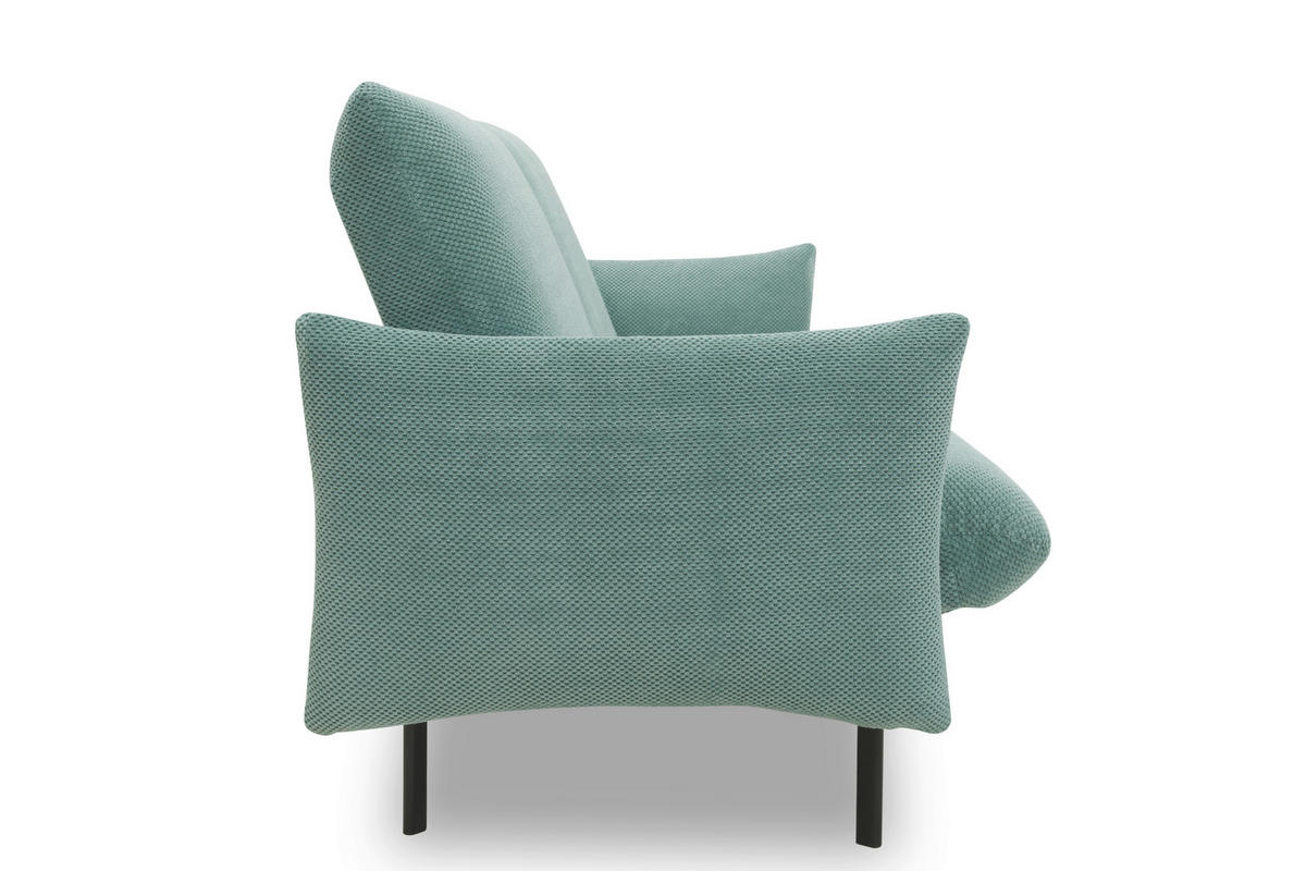 SCHLAFSOFA in Mikrofaser Mintgrün  - Schwarz/Mintgrün, Design, Textil/Metall (234/102/95cm) - MID.YOU