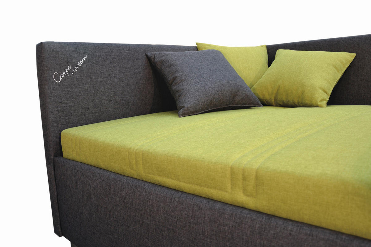 LEŽADLO, textil, 214/86/123 cm - limetková/sivá, Konventionell, kov/textil (214/86/123cm) - Blanar
