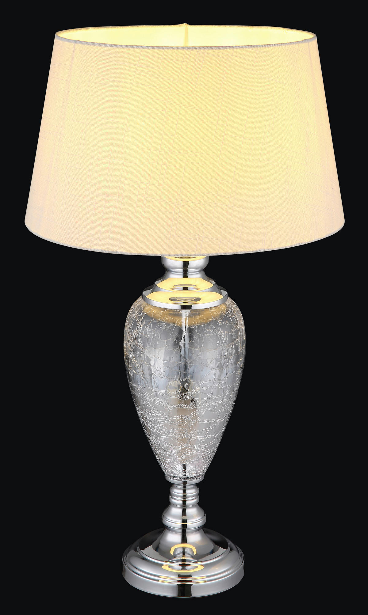 TISCHLEUCHTE - Klar/Chromfarben, Konventionell, Glas/Textil (38/66cm) - Globo